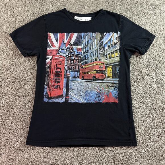 Protect Your London Shirt Womens Small Black Trolley Telephone Box Ladies - Picture 1 of 9